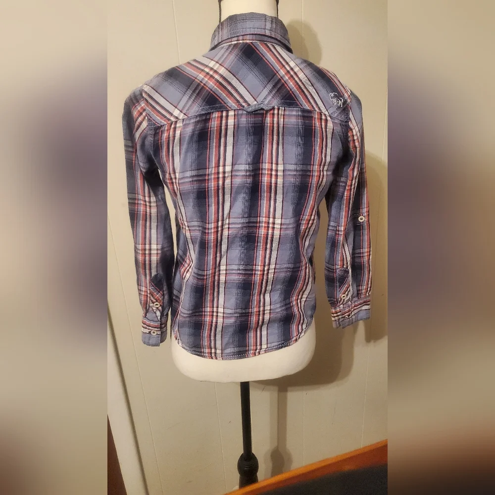 Buffalo David Bitton cotton plaid womens size small button down‎ shirt - Picture 3 of 12